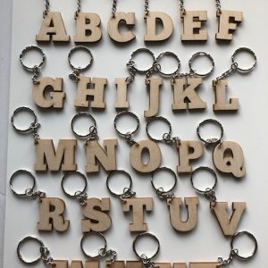 Chunky Wooden Letter Personal Keyring
