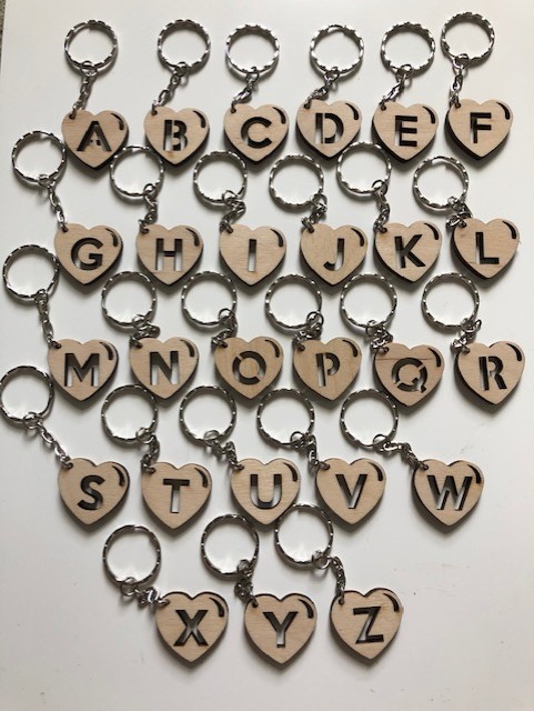 Wooden sales letter keyring